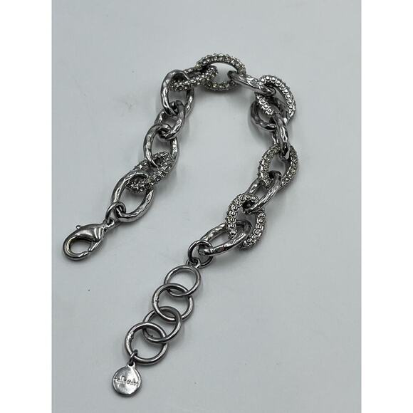 Stella & Dot Christina Chain
Link Silver tone Pave Crystal Bracelet - Picture 3 of 11